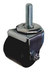 2" x 1-13/16" Heavy Duty Plastic Wheel Swivel Caster with 1/2" Threaded Stem - 300 Lbs Capacity