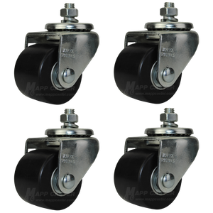 2-1/2" Heavy Duty Car Dolly Replacement Casters Set of 4 - 2500 Lbs. Combined Capacity