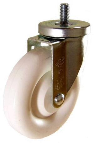 5" x 1-1/4" Retort Wheel Swivel Caster with 1/2" Threaded Stem - 350 Lbs Capacity