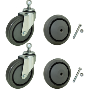 5" Thermoplastic Rubber Shopping Cart Caster & Wheel Replacement Kit