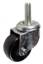 3" x 1-1/4" Hard Rubber Wheel Swivel Caster with 5/8" Threaded Stem - 210 Lbs Capacity