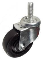 4" x 1-1/4" Hard Rubber Wheel Swivel Caster with 5/8" Threaded Stem - 255 Lbs Capacity