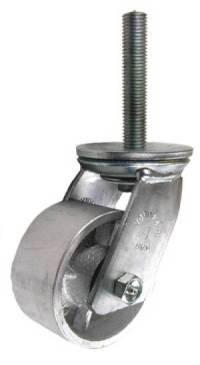 4" x 2" Cast Iron Wheel Swivel Caster with 3/4" Threaded Stem - 900 Lbs Capacity