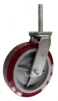 8" x 2" Polyurethane Wheel Stem Caster with 3/4" Threaded Stem - 1000 Lbs Capacity