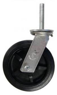 8" x 2" Rubber on Nylon Wheel Swivel Caster with 3/4" Threaded Stem - 600 Lbs Capacity