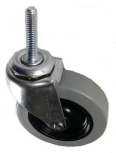 3" x 13/16" Thermoplastic Rubber (TPR) Wheel Swivel Caster with 5/16" x 1-1/2" Threaded Stem - 120 Lbs Capacity