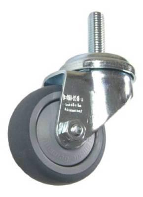 50mm x 19mm Thermoplastic Rubber (TPR) Wheel Swivel Caster with M10  Threaded Stem - 110 Lbs Capacity
