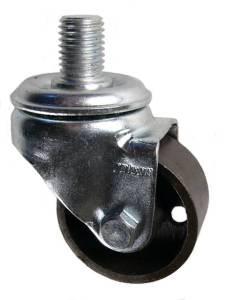 2-1/2" x 1-1/4" Steel Wheel Swivel Jack Caster with 3/4" Threaded Stem - 250 Lbs Capacity