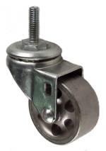 2" x 15/16" Semi-Steel Wheel Swivel Caster with 5/16" Threaded Stem - 125 Lbs Capacity