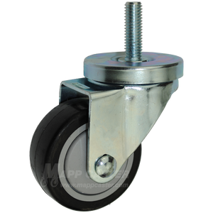 3" x 1-1/4" Polyurethane Wheel Swivel Caster with 1/2" Threaded Stem - 300 Lbs Capacity