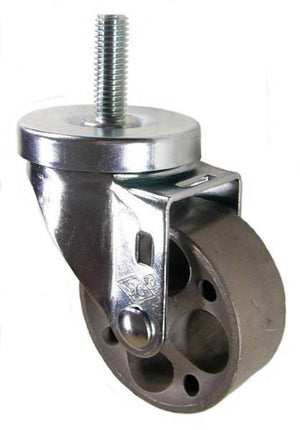 3" x 1-1/4" Semi-Steel Wheel Swivel Caster with 1/2" Threaded Stem - 350 Lbs Capacity